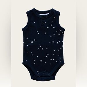 Nwt! Jamie Kay Organic Cotton Bridget Singlet Bodysuit In Tiny Stars Black Iris